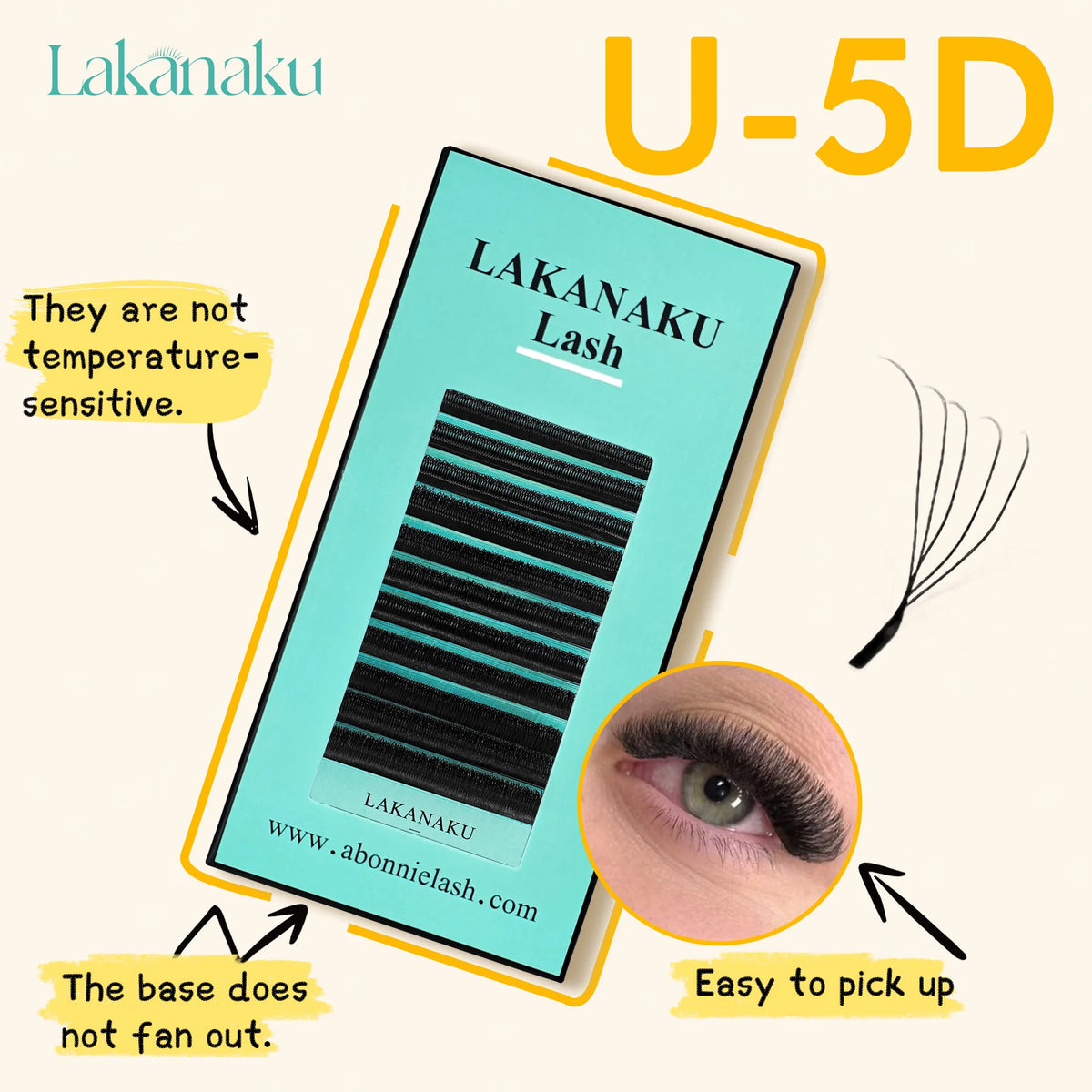 LAKANAKU Pointed Spikes Fibras Tecnologicas Pestañas Sharp Spike Flexible Light Lashes