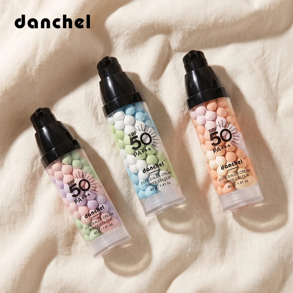 Three Color Press Release Cream Concealer Isolation Makeup Facial Base Brightening Hydrating Liquid Concealer Face Primer Glow