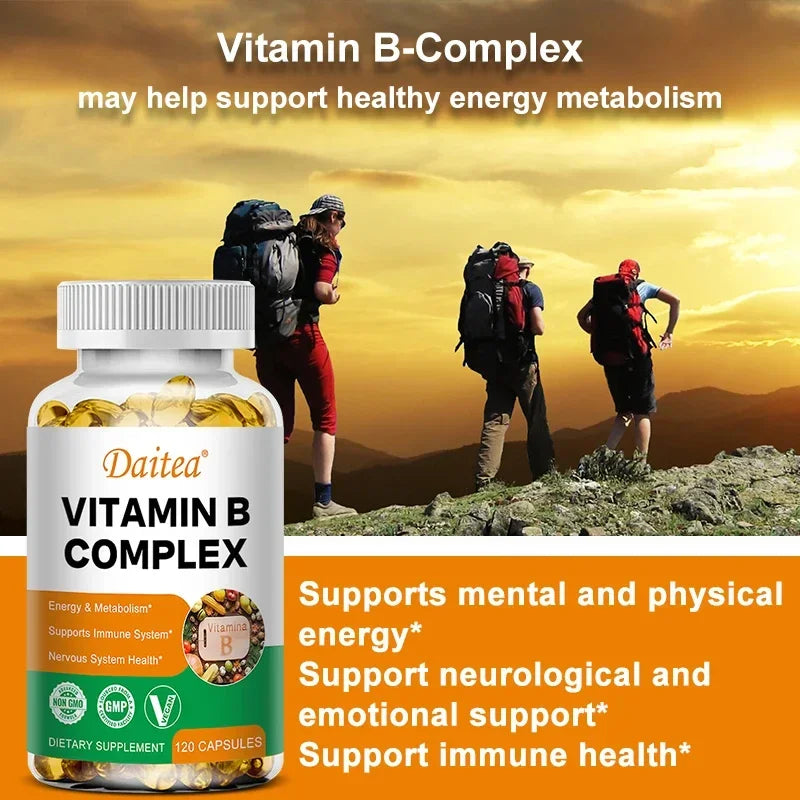 Vitamin B Complex - Stress, Immunity, Heart Health, Nervous System, Energy Metabolism Support - Non-GMO, Vegan, Gluten-Free