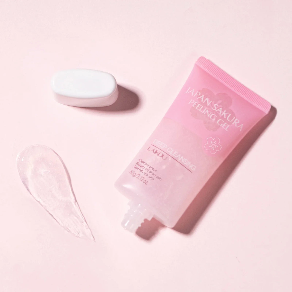 Laikou Japan Sakura Exfoliating Peeling Gel 60g, Gentle Face Body Scrub Deep Clean Remove Dead Skin Hydrating Smooth Skin Care