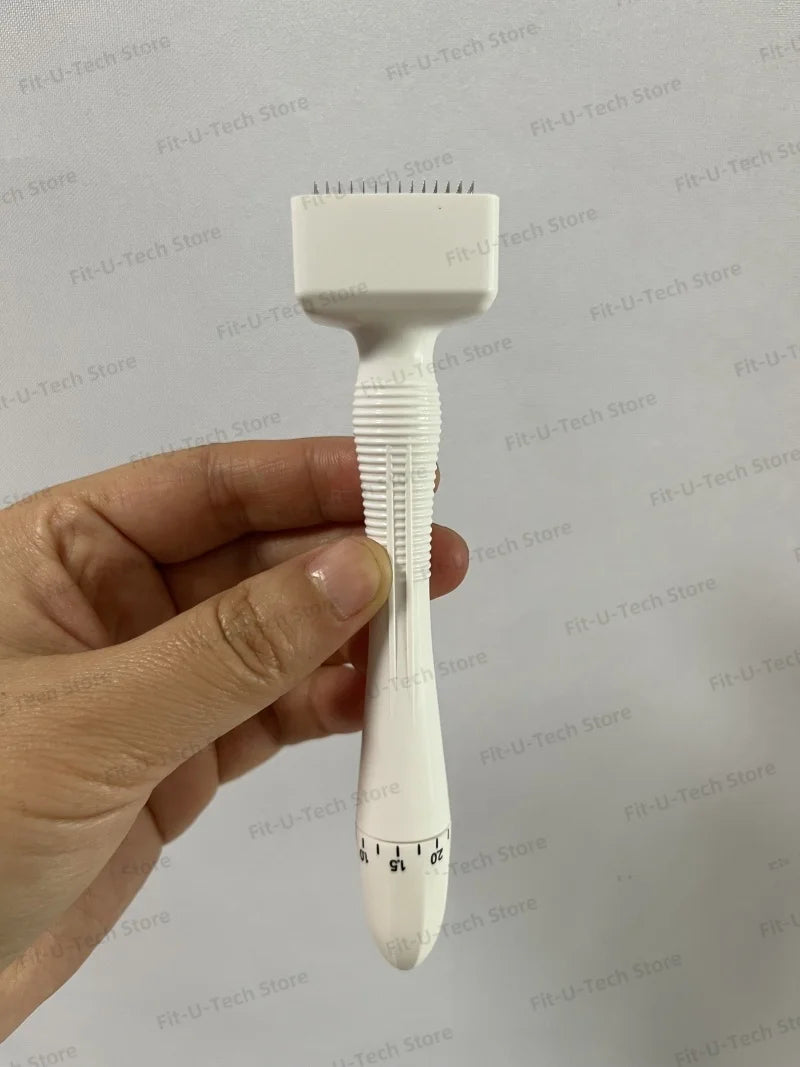140 Needles Adjustable Titanium Derma Stamp Microneedling Face Roller Massager Skin Care Beard Growth Scalp Hair Factory Sale