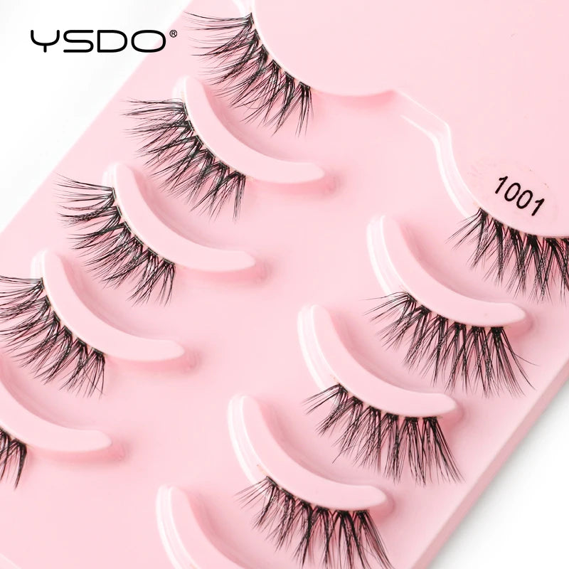 YSDO 5/10 Pairs Natural Eyelash Extension Hand Made Maquilagem Fluffy Fake Half Lashes Soft 3D Mink Lashes Makeup Faux Cilios