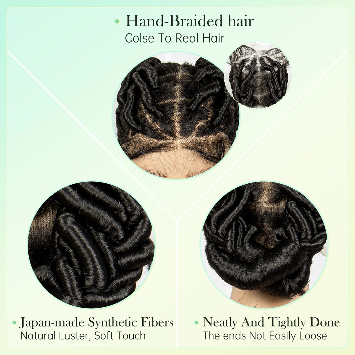 Full Lace Braided Wigs Crochet Twisted Wigs Synthetic Knotless Cornrow Transparent Lace Front Wigs for Black Women