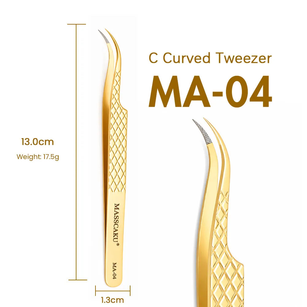 MASSCAKU Lash Pickup Tweezers Fiber Tip Beauty Salon Supplies High Accuracy Tool for Premade Fan Application