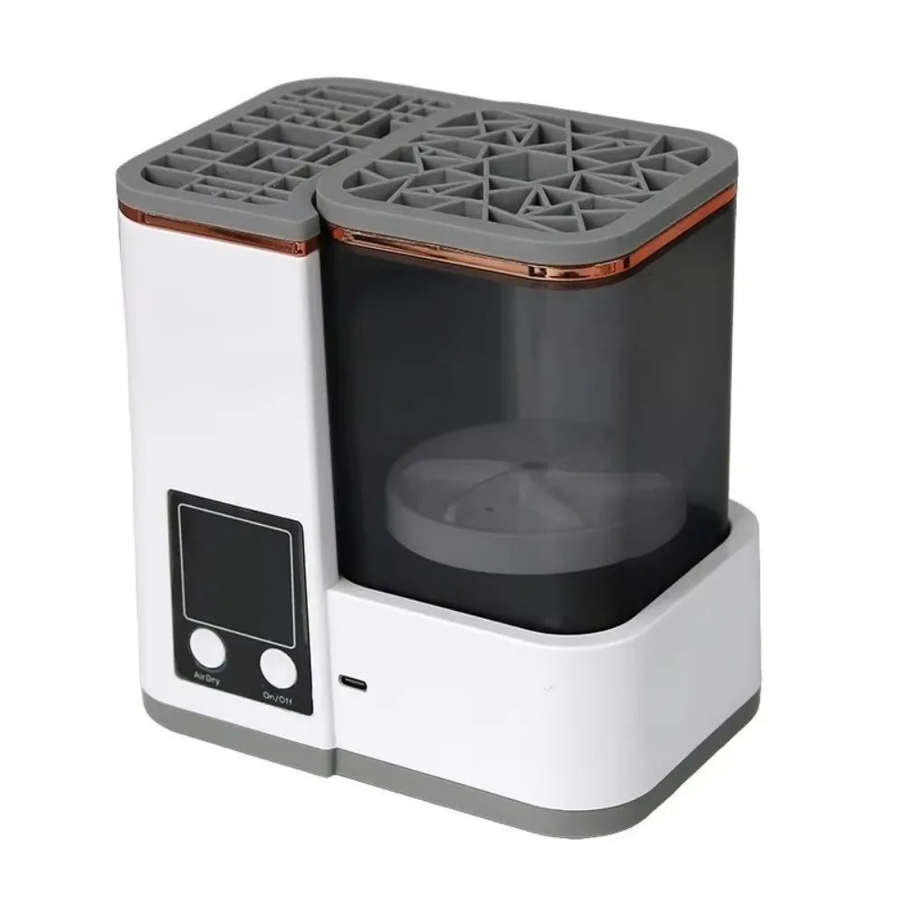 Portable Makeup Brush Cleaning Machine Electric Automatic Makeup Brush Dryer LCD Timer 2 Wash Modes Cosmetic Brushes Cleaner