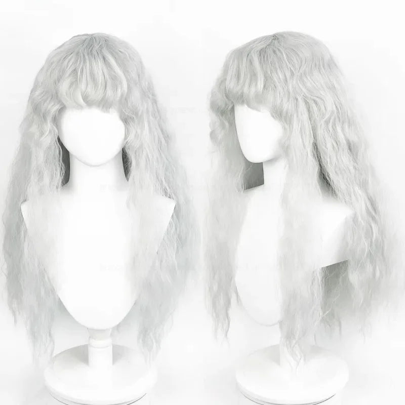 Griffith Cosplay Wig Light Grey Curly Wavy  Long Heat Resistant Synthetic Hair Wigs