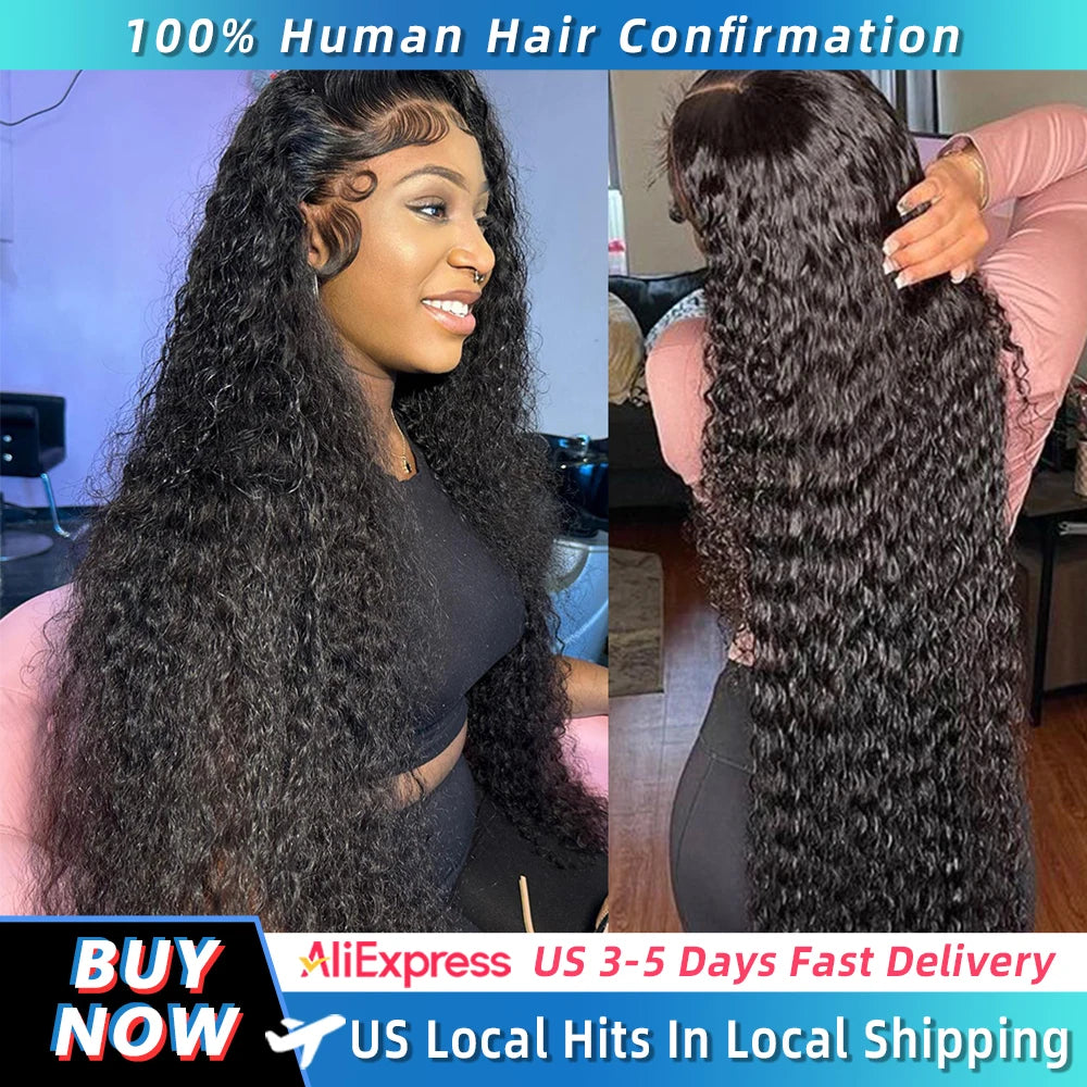Deep Wave 13x6 HD Lace Front Wigs 13x4 HD Transparent Lace Frontal Wig 360 Curly ≥98% Human Hair Wig 4x4 5x5 Pre Plucked Lace