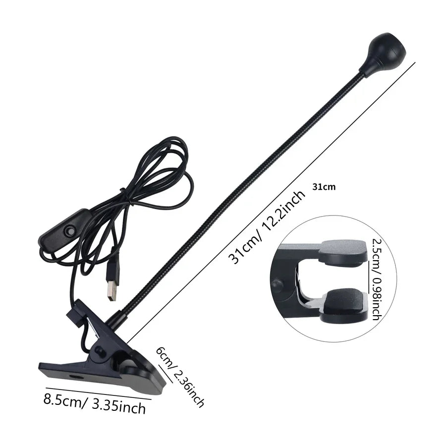 5W LED UV Gel Nail Curing Lamp with Clip And Flexible Tube Nail Dryer for Gel Polish
