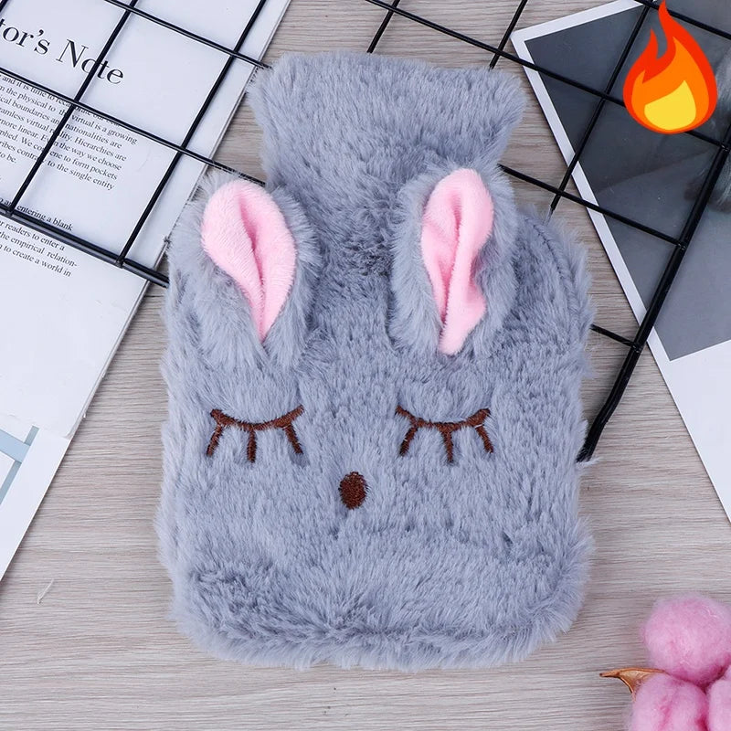 Kawaii Hot Water Bags Cute Plush Rubber Hand and Foot Belly Warmer Explosion-proof Hot Water Bottles for Women Period Pain