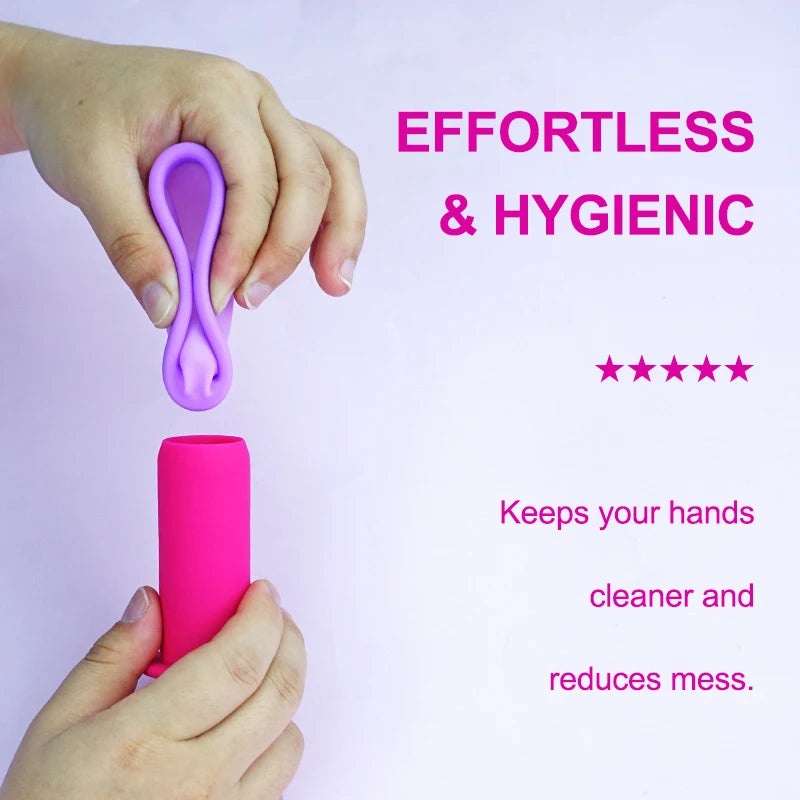 Disc/Cup Applicator Reusable Portable Medical Plastic Grade Booster Personal Hygiene Product Tampon Applicator