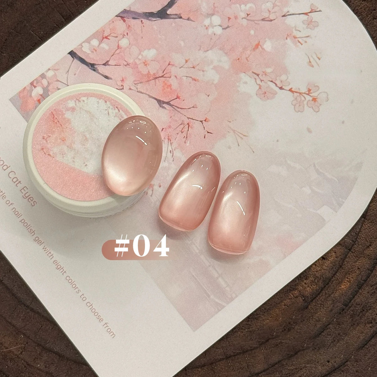 MN 10ML 1-16PCS Moonlight Ballet Magnet Cat Eye Nail Polish Gel Nude Pink Style With Gold Glass Beads Cat Eye Look Nail Polish