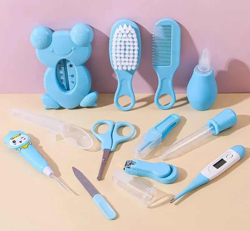 Baby Kit - 13PCS Wash Brush Thermometer Nail Clipper for Newborn Care Essentials Set with Hair Healthcare