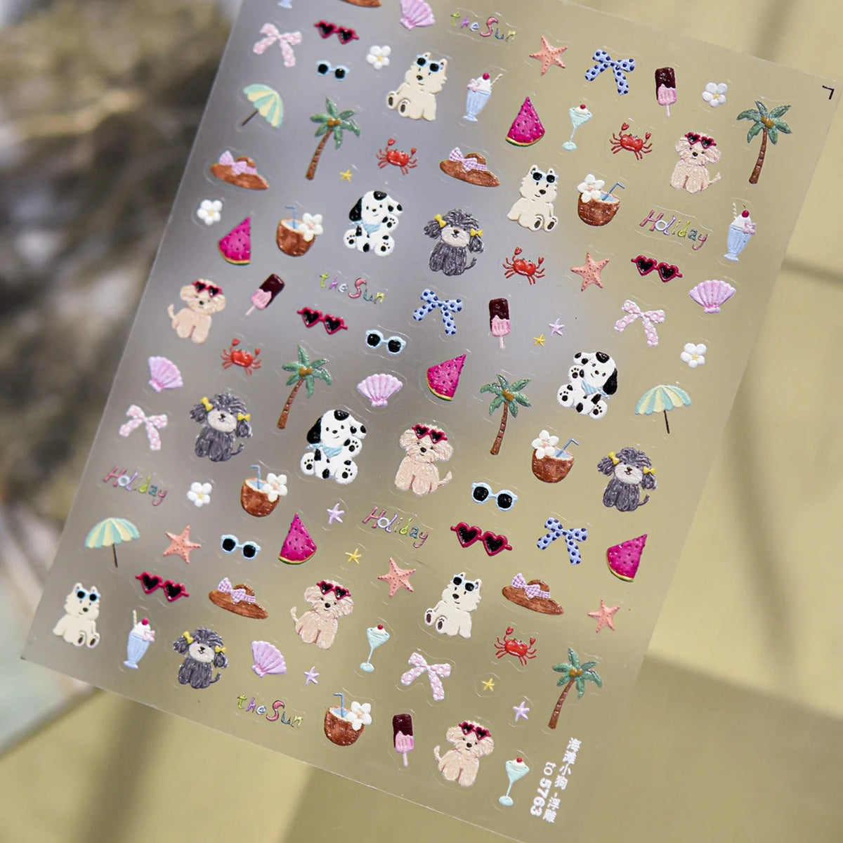 Glitter Red Hat Snowman Heart Snowflake Candy Cane Xmas 5D Nail Decals Winter Christmas Self-adhesive Nail Art Sticker Manicure