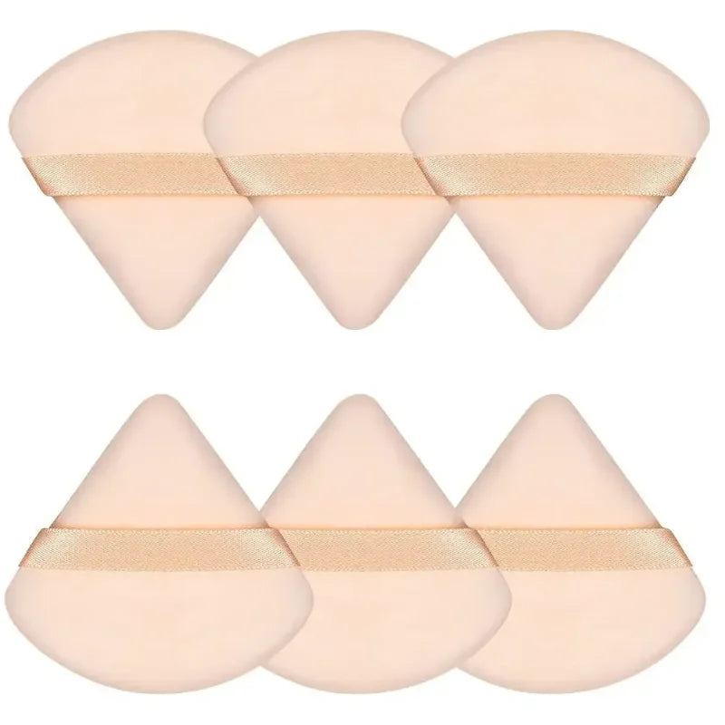 2/6PCS Triangle Velvet Cosmetic Puff Make Up Sponges Wet Dry Use for Face Eye Contouring Shadow Cosmetic Foundation Makeup Tool