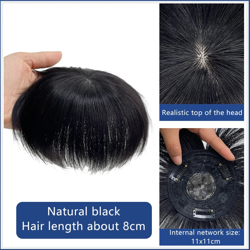 Mens Wig Human Hair Toupee Swiss Lace Pieces Wigs Natural Breathable Thinning Hair Cover-Up Forehead Balding Concealment