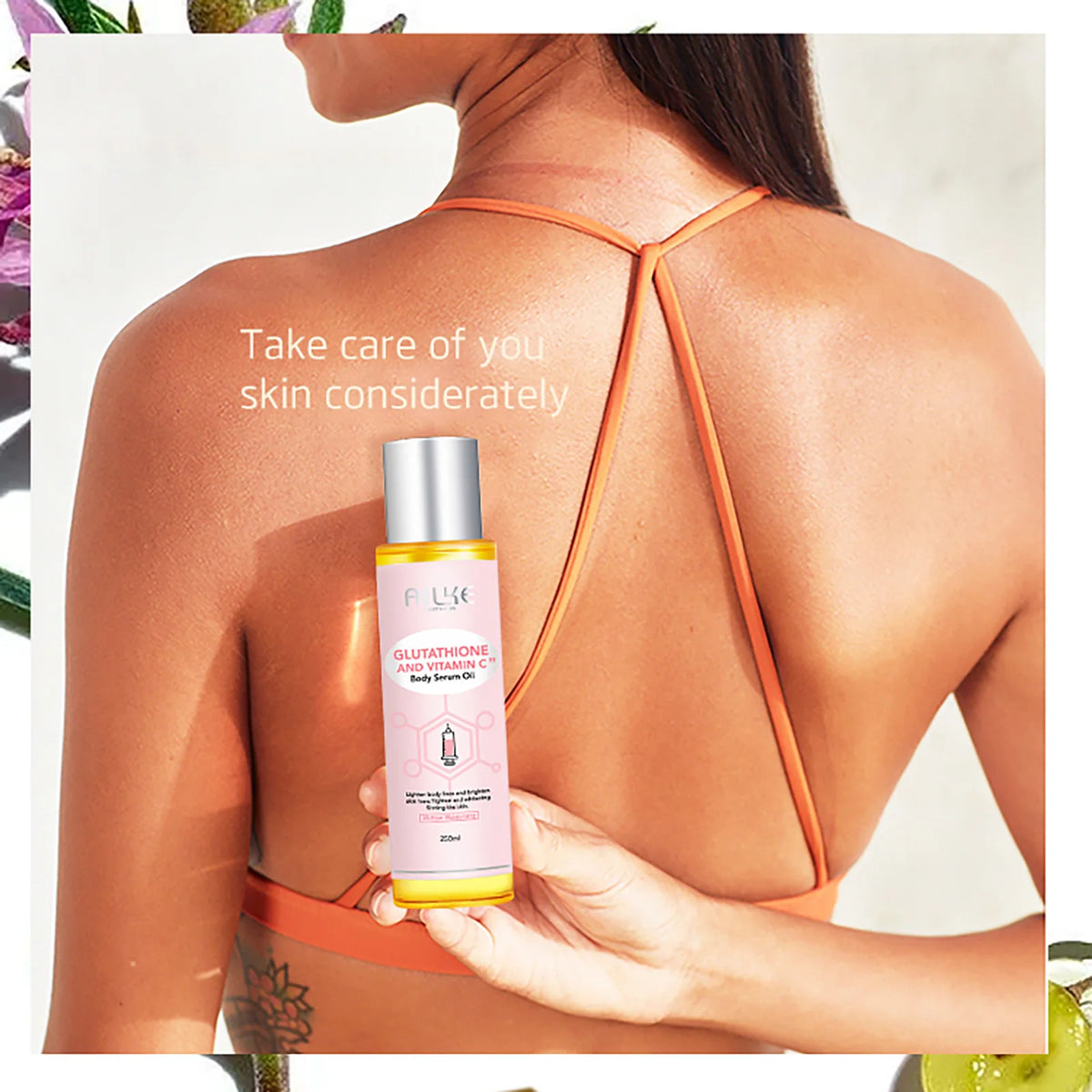 AILKE Glutathione & Vitamin C Kit, With Whitening Lotion, Moisturizing Cream, Lightening Soap, Spa Oil, Glowing Body Cream