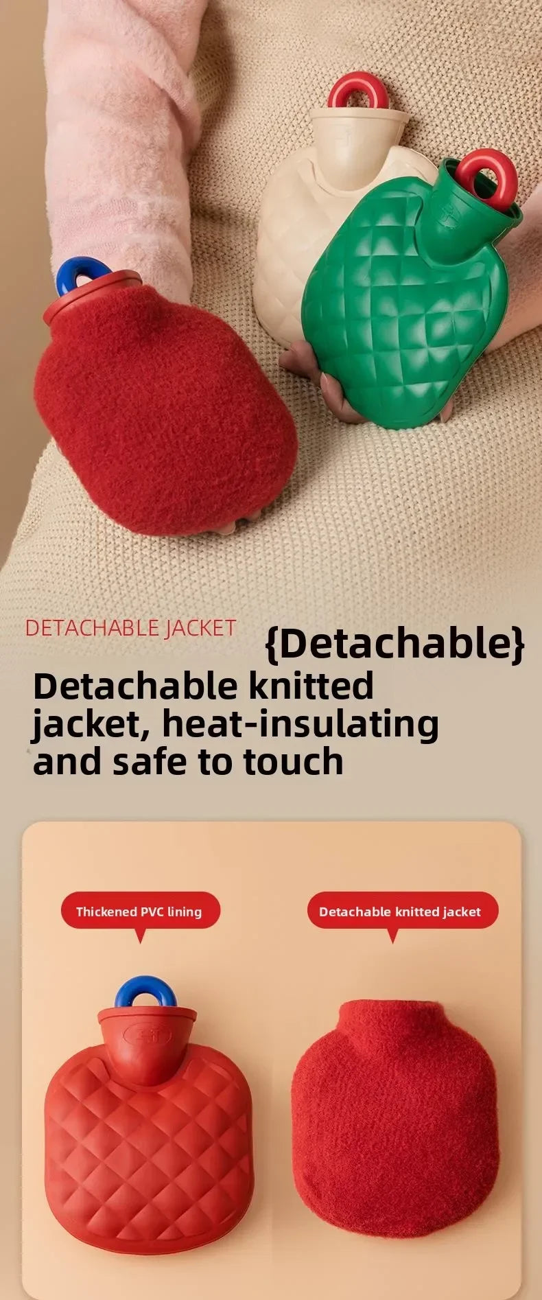 350/800ML Hot Water Bottles Bag Water-filling Hot-water Bag for Female Warm Belly Hands and Feet Keep Hand Warmer Hot WaterBag