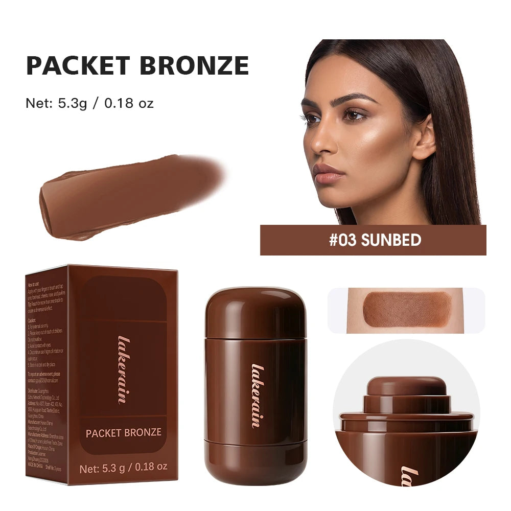 Cream Bronzer Stick Portable Creamy Light Non Sticky Texture Easy Blend For Face Contour Shaping Bronzing Makeup
