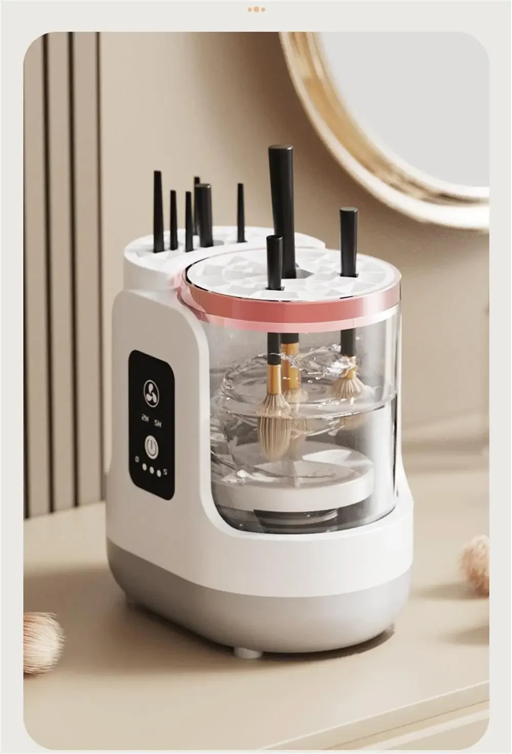 Electric Makeup Brush Cleaner, Quick Dry Brush Cleaner & Makeup Tool Cleaner,2 in 1 Washing and Air Drying,Plug and Play