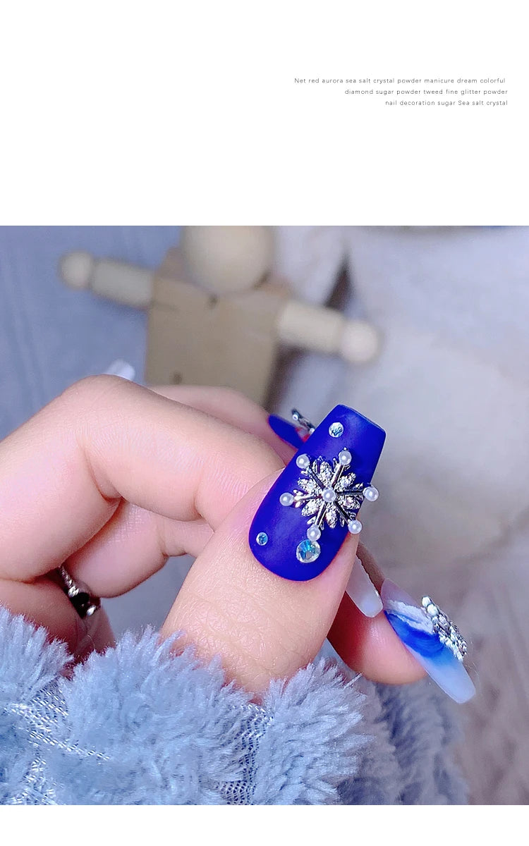 5Pcs Nail Art Jewelry Christmas Zircon Alloy Diamond Snowflake Christmas Tree Elk Bells Super Flash Luxury Nail Accessories