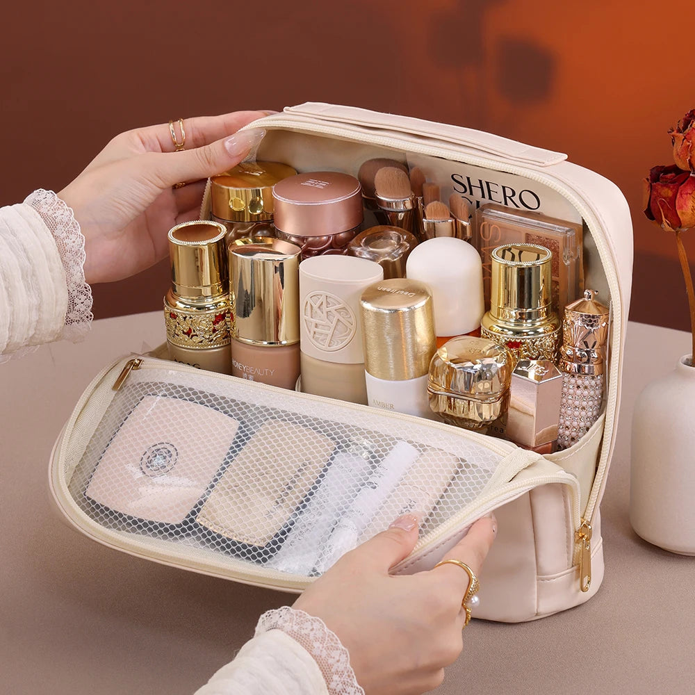 Portable Standing Up Bag Large Capaci Travel Waterproof Toiletry Storage Bag for Brues Cosmetic Tools Women's Makeup Organizer