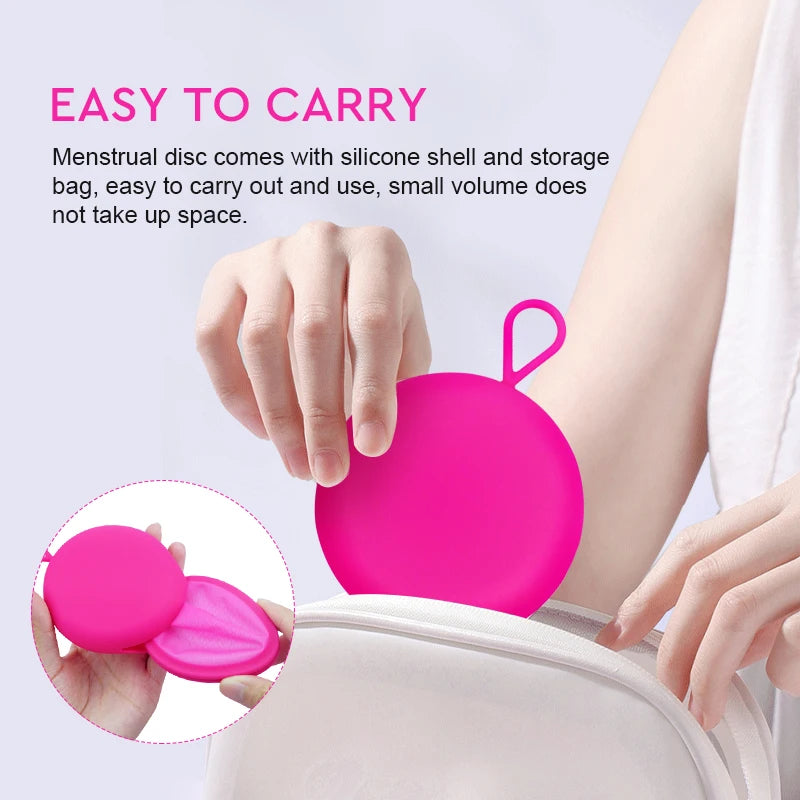 Soft Silicone Lady Cup Reusable certified Disc Accessories Bowls With Storage Case Kit Women Health Care Feminine Hygiene