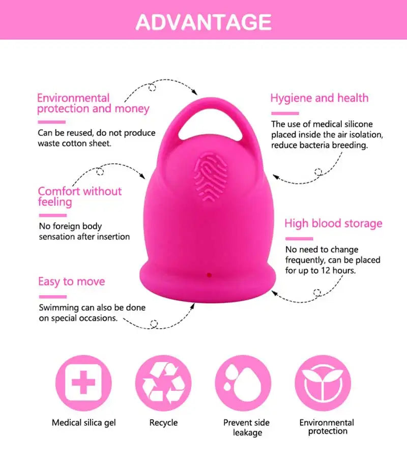 Menstrual Cup With Storage Case Medical Silicone Menstrual Cup Sterilizer Cup Women's Health Care Period Accessories Kit