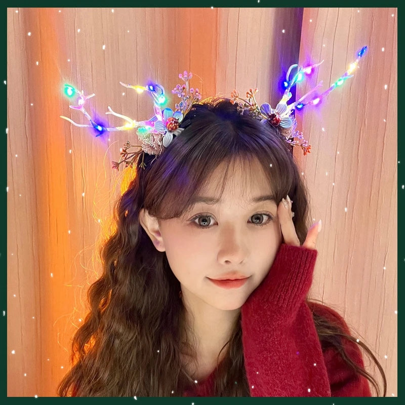 Christmas Headband New Year 2026 Supplies Christmas Hair Pins Xmas Party Headwear Navidad Home Outdoor Hair Hoop