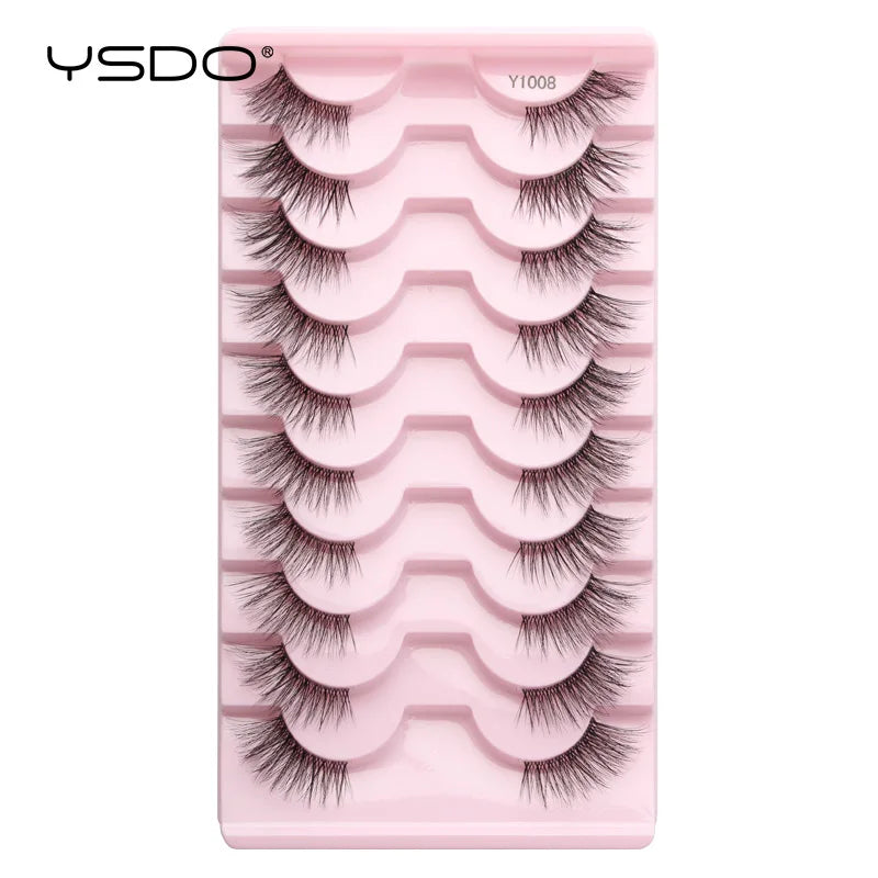 YSDO 5/10 Pairs Natural Eyelash Extension Hand Made Maquilagem Fluffy Fake Half Lashes Soft 3D Mink Lashes Makeup Faux Cilios