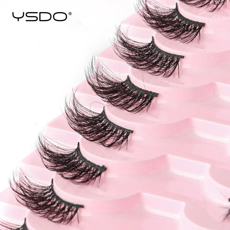 YSDO 5/10 Pairs Natural Eyelash Extension Hand Made Maquilagem Fluffy Fake Half Lashes Soft 3D Mink Lashes Makeup Faux Cilios