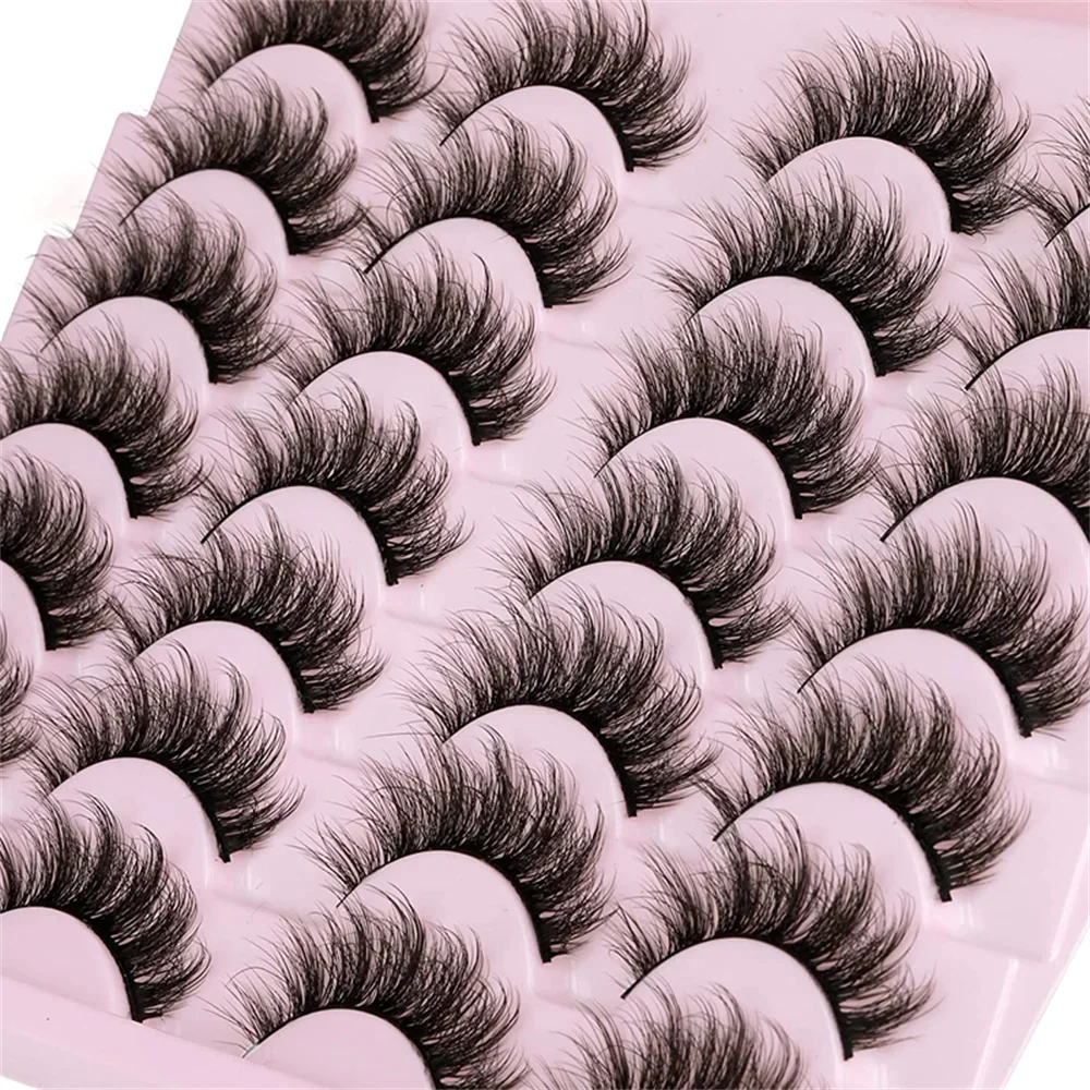 14 Pairs 3D Mink Lashes Faux Mink Fluffy Lash Soft Full Thick Wispy Eyelash Dramatic False Eyelashes Makeup