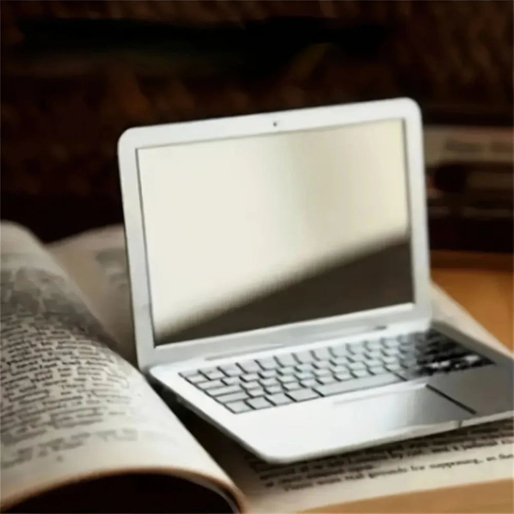 Creative Portable Mini Computer Mirror High Quality Foldable Makeup Mirror Laptop Shape Pocket Mirror Beauty