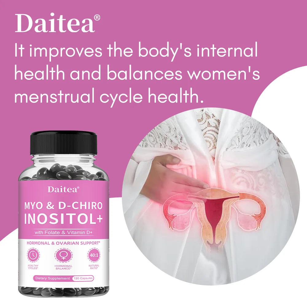 Myo-Inositol Supplement - Promotes Hormonal Balance and Ovarian Health, Regulates Menstrual Cycles, and Improves Mood