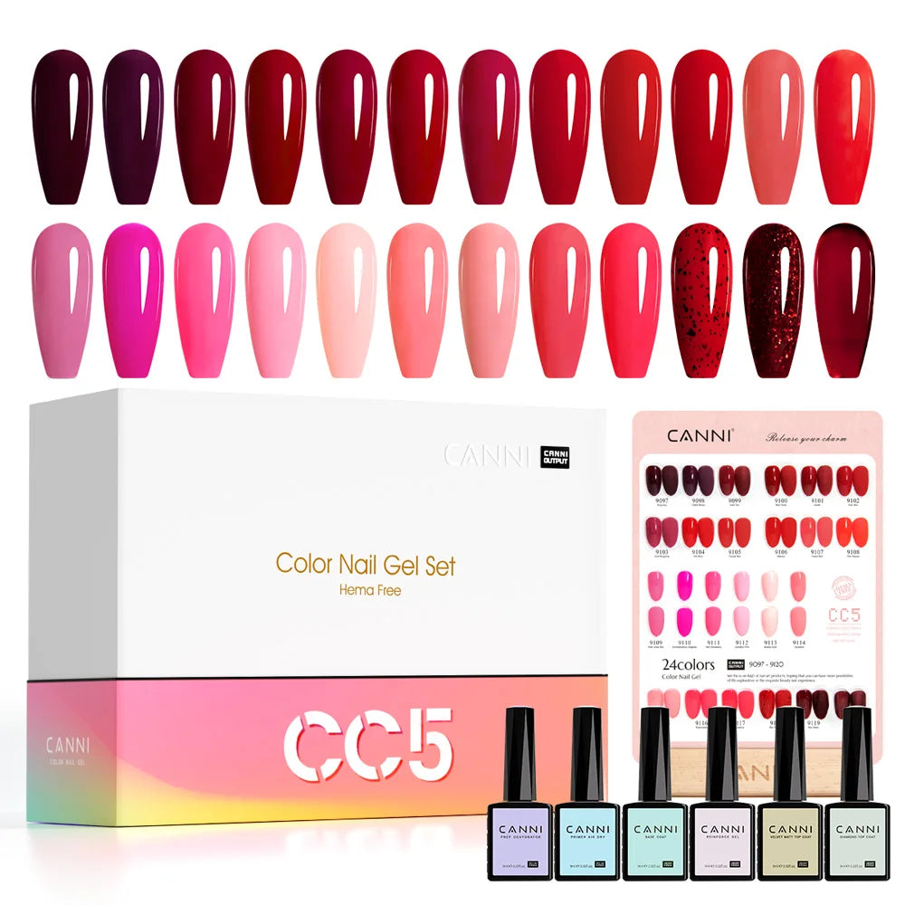 CC5 CANNI Nail Gel Polish HEMA FREE Christmas Red Winter Color Nail Gel Polish New Year Gel Design Soak Off UV LED Varnish 9ml