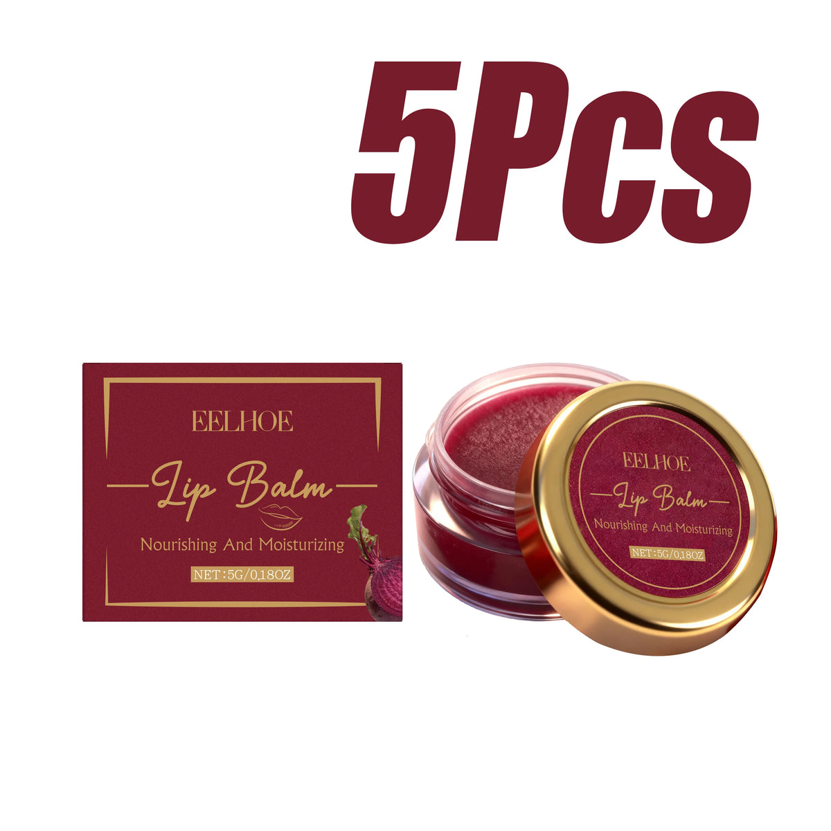 Beetroot Red Tinted Lip Balm Deep Nourishing Moisturizing Lip Care Smooth Anti Crack Shea Butter Moisturizing Plump Lip Balm