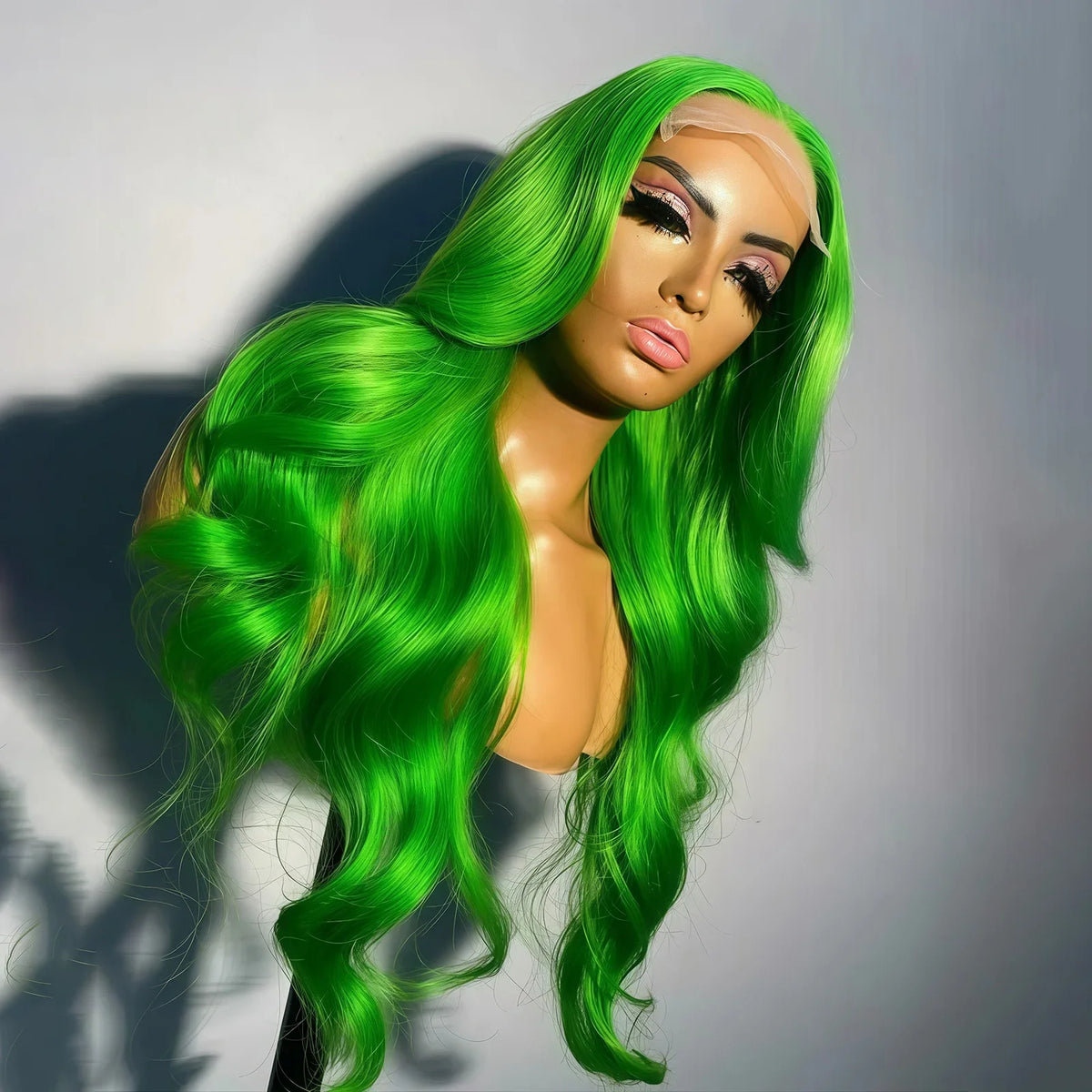 Navy Blue Light Pink Deep Wave Lace Front Wigs Free Part Long Curl Wavy Heat Fiber Synthetic Wig Makeup Cosplay Black Women Use