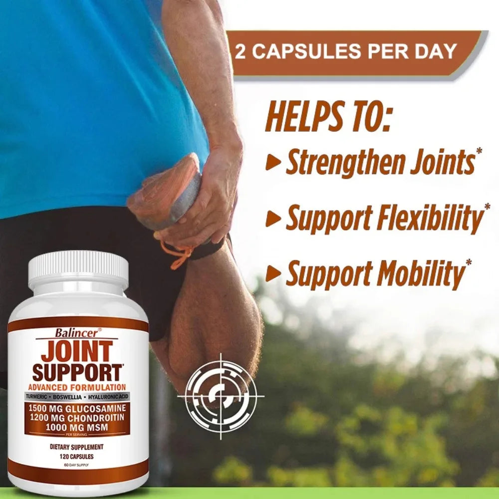 Glucosamine Chondroitin MSM Turmeric Boswellia - Joint Health and Joint Function Support - Glucosamine Sulfate Mobility Formula