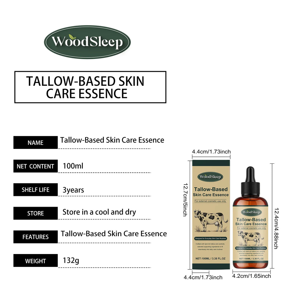 Beef Tallow Facial Serum Nourishing Face Care Essential Oil Anti-Dryness Skin Hydrating Essence Oil-Based Moisturizer Skincare