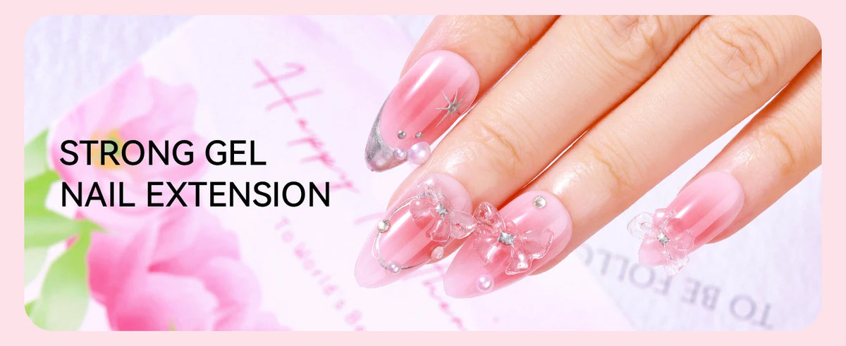 Makartt Solid Gel Builder: 4-in-1 Clear White Non-sticky for Extension 3D Sculpting Nail, UV Glue for Acrylic Tips, Rhinestones
