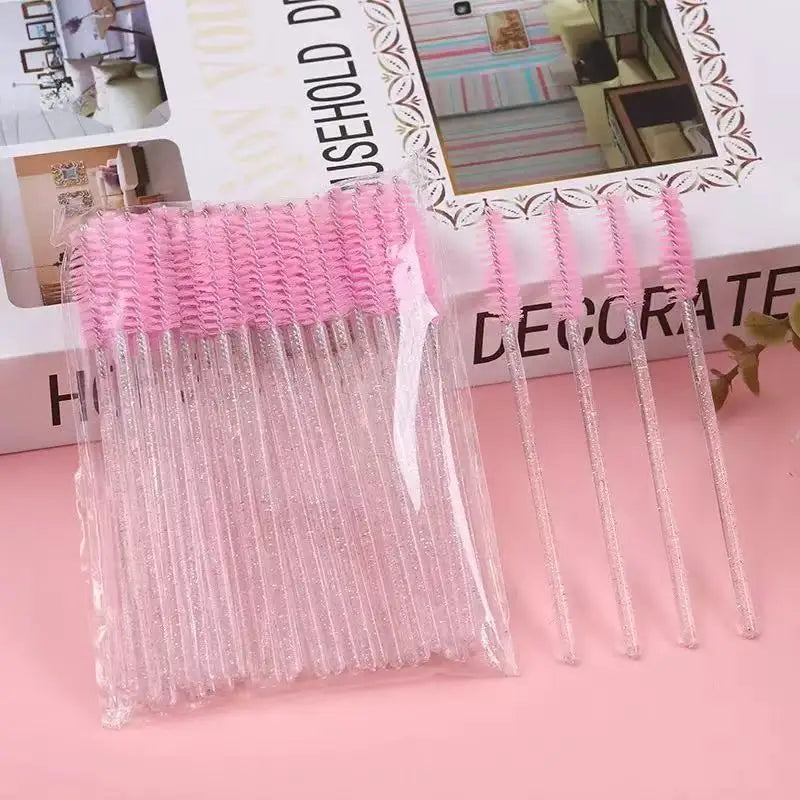 50/100/300/500pcs Makeup Tool   Eyebrow Eyelash Brushes Eyelash Spoolies  Mascara Wands Applicator for Eyelash Extension