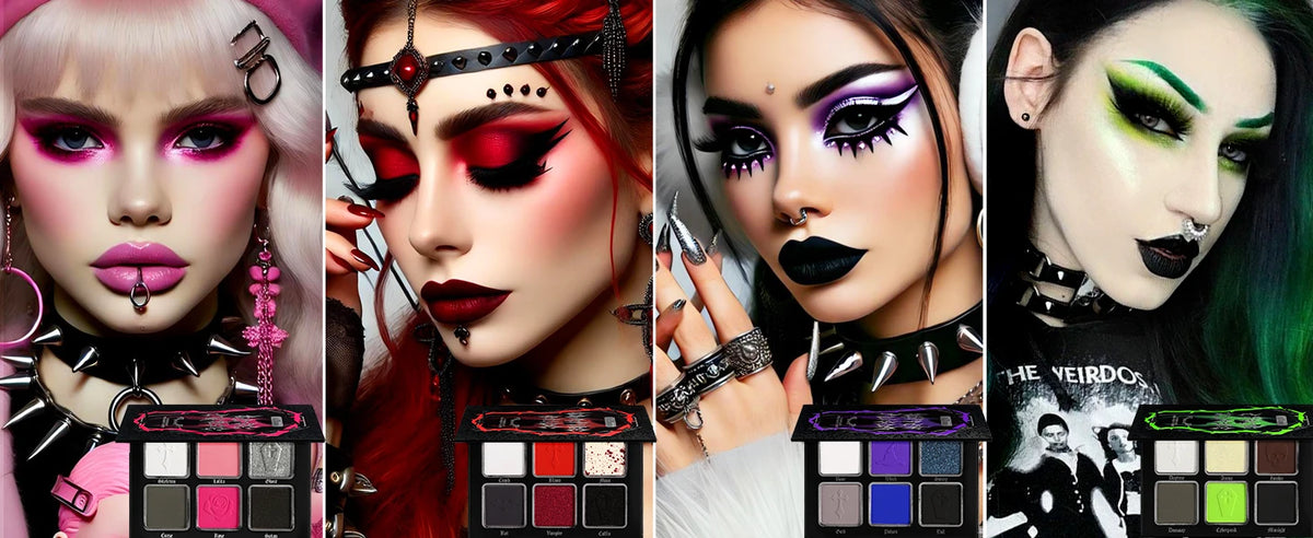 Afflano 6 Colors Eyeshadow Palette Makeup Matte Shimmer Glitter Smokey Gothic High Pigmented Longlasting Eye Makeup Halloween
