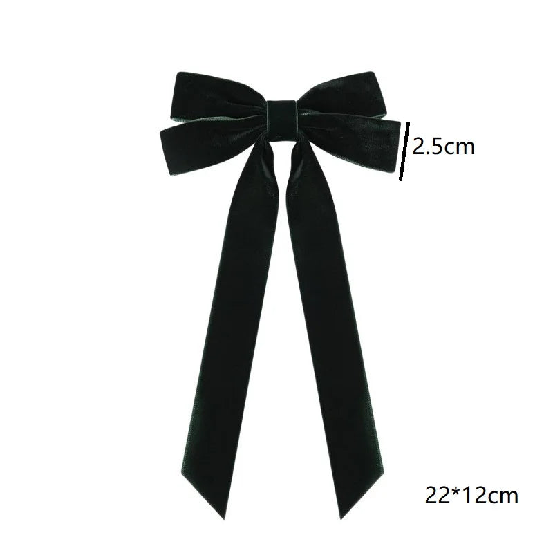 1/2/5/10pcs Christmas velvet with double bow hair clip, fashionable, simple and versatile princess duckbill clip hair accessory