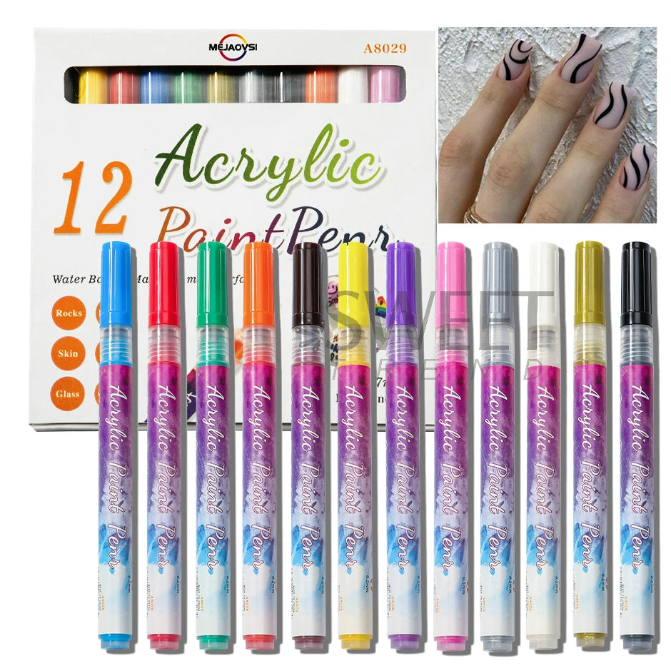 12pcs Watercolor Nail Gel Polish Smudge Blooming Ink Soak Off Varnish Marble Bubble Designer Charm Blossom Flower Manicure Decor