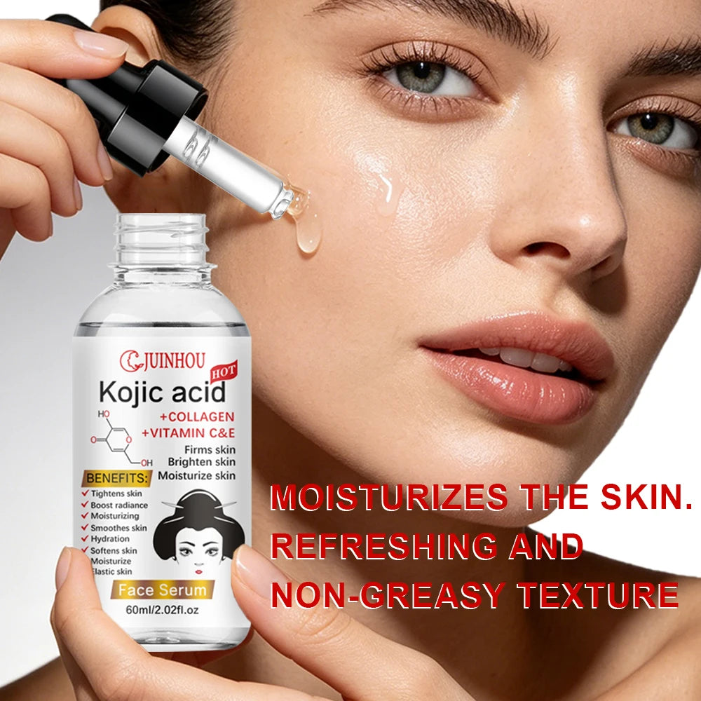 JUINHOU Natural Seabuckthorn Fruit Oil Kojic Acid Face Serum Deep Hydrating Skin Daily Facial Moisturizing For All Skin Types