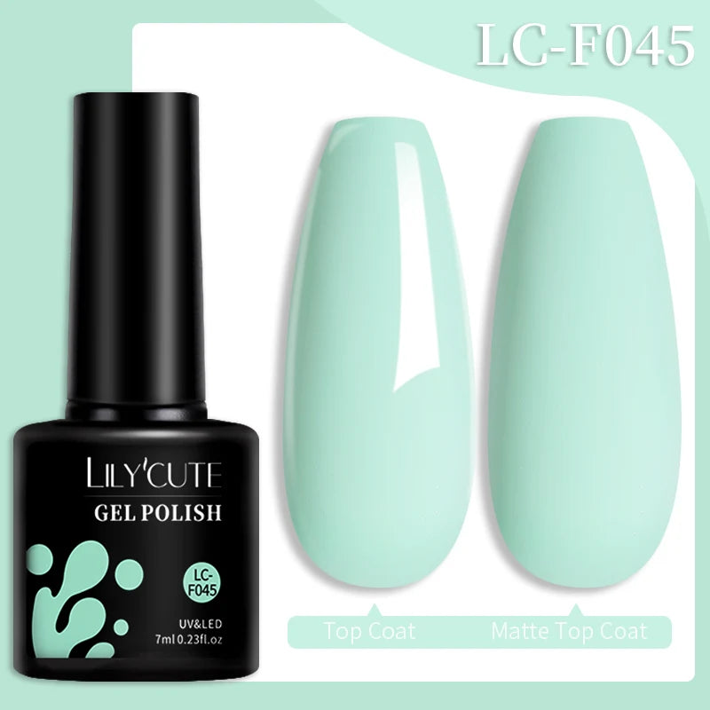 LILYCUTE 7ml Macaron Gel Nail Polish Pink Purple Green Series Soak Off Manicure Nail Gel Varnish Semi Permanent UV Gel Nail Art