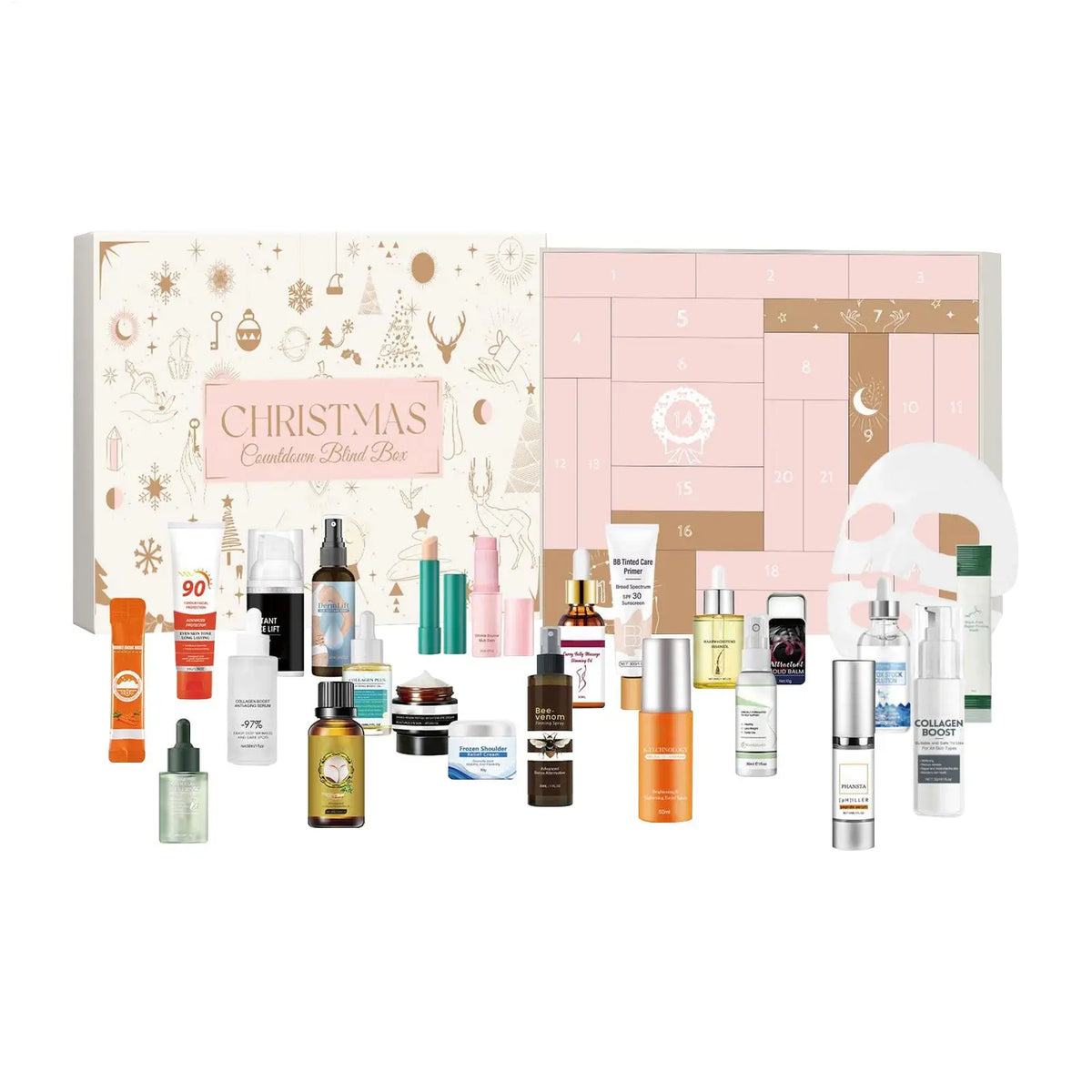 24pcs girl makeup set 24 Days of Christmas Countdown Calendar box Christmas makeup Advent Calendar kit girl Christmas gift