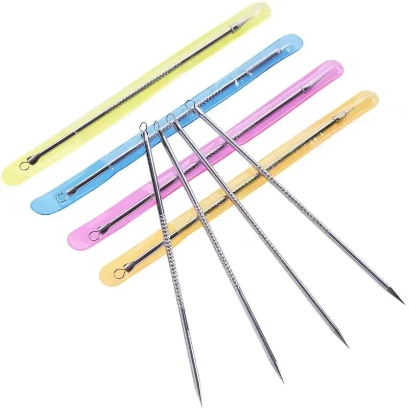 1/2Pcs Blackhead Comedone Acne Pimple Blemish Extractor Remover Stainless Steel Needles Remove Tools Face Skin Care Pore Cleaner
