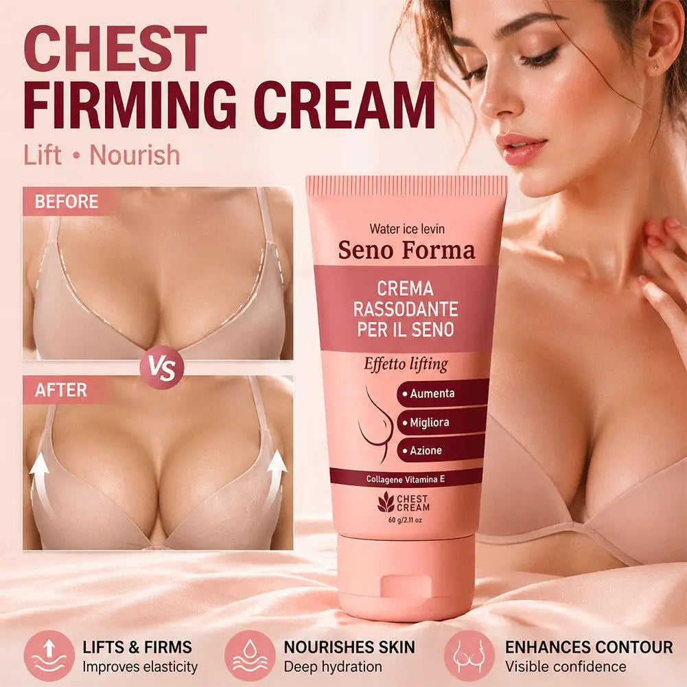 Breast Firming Cream Vitamin E Light Texture, Nourishes/Moisturizes, Collagen/Shea Butter, Boosts Elastic & Smooth Chest Skin