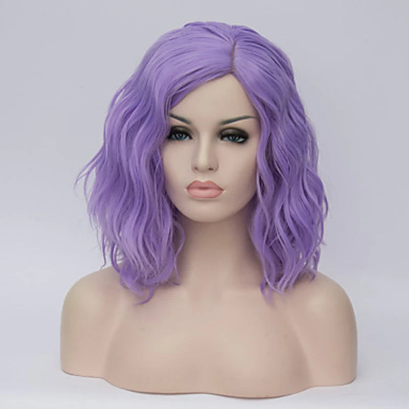 HAIRJOY Black White Wigs for Women Blue Pink Purple Green Multicolored Synthetic Hair Wig Cosplay Wigs Halloween
