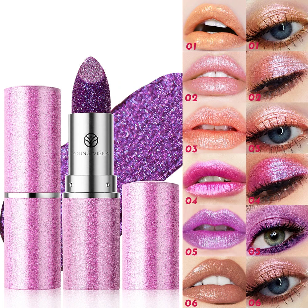 Multi-Color Non-stick Cup Matte Lipstick Flash Lasting Easy Color Diamond Lipstick Dark Halloween Look